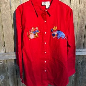 BRAND NEW WITH TAG! 90s Winnie The Pooh and Friends a Embroidered Button Up Top